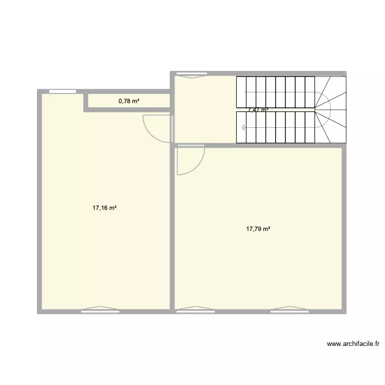 PLAN R+2. Plan de 4  et 43 m²