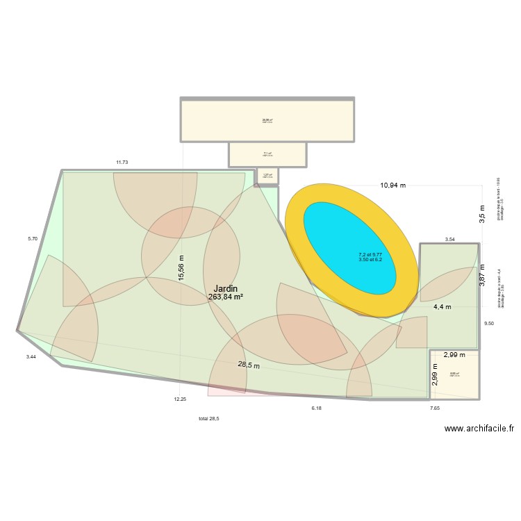 Jardin Le Rouret v2 Arrosage. Plan de 5 pièces et 308 m2