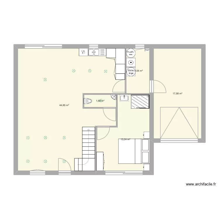 MAISON. Plan de 5  et 82 m²