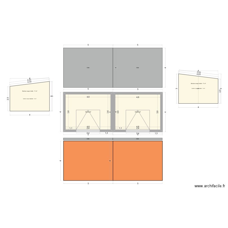 riri 3. Plan de 2 pièces et 33 m2