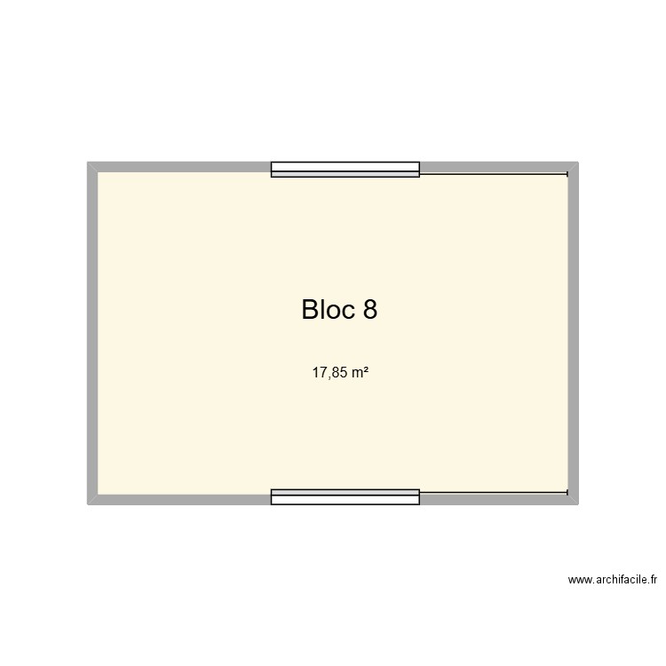 Bloc 8 CHU Helora Mons Kennedy. Plan de 1 pièce et 18 m2