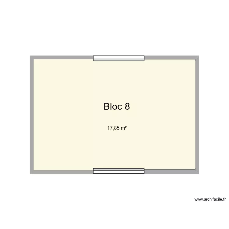 Bloc 8 CHU Helora Mons Kennedy. Plan de 1 pièce et 18 m²