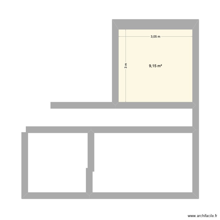 hyghk. Plan de 1 pièce et 9 m2