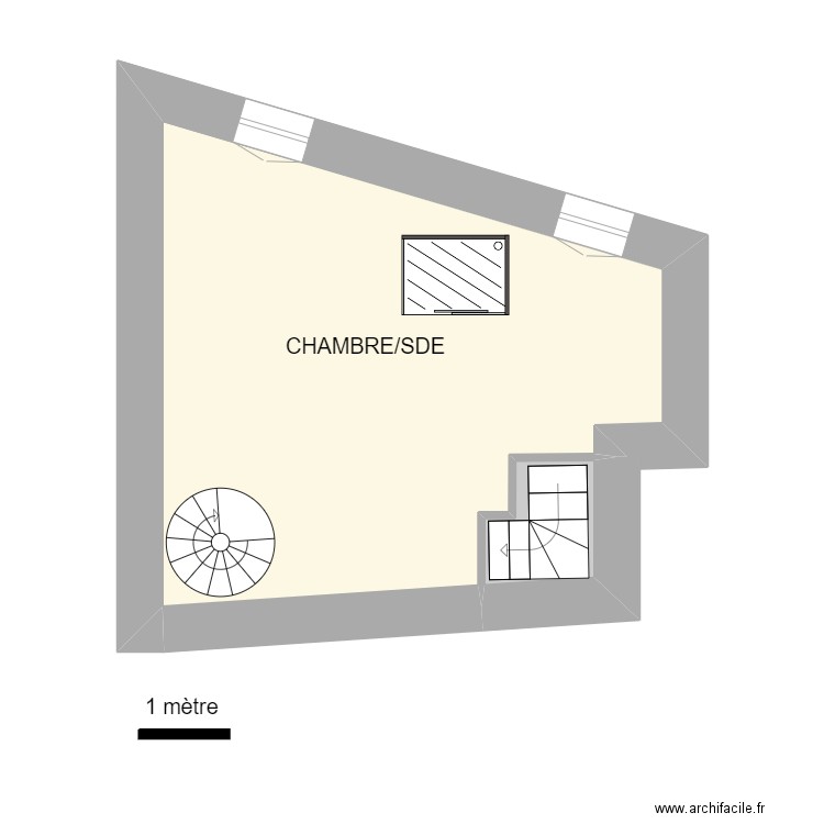 Carmes 12 - R+2. Plan de 2 pièces et 23 m2