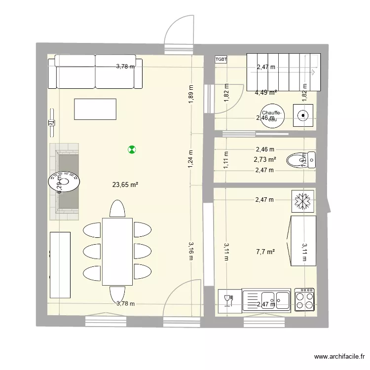 LA GARDETTE 2. Plan de 4  et 39 m²