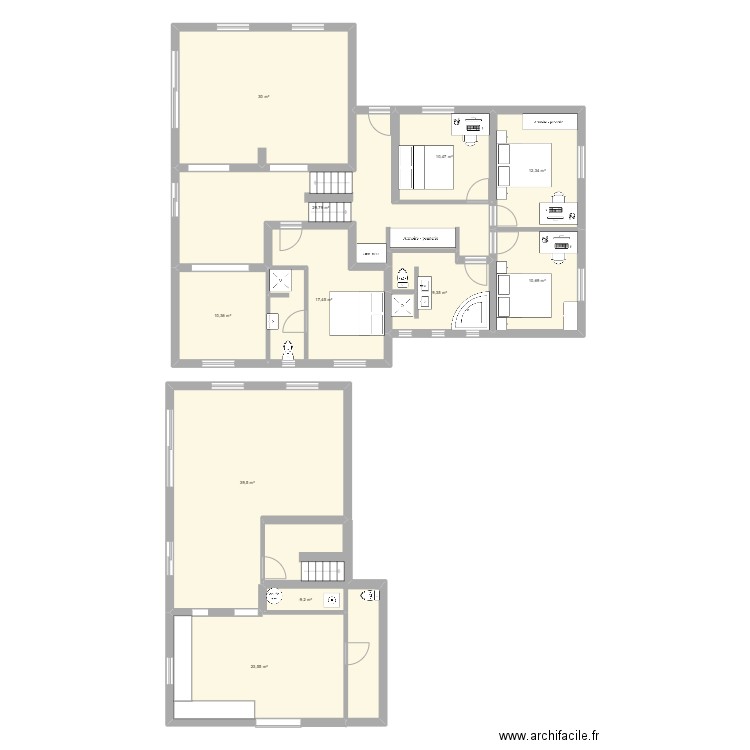 Test. Plan de 11 pièces et 196 m2