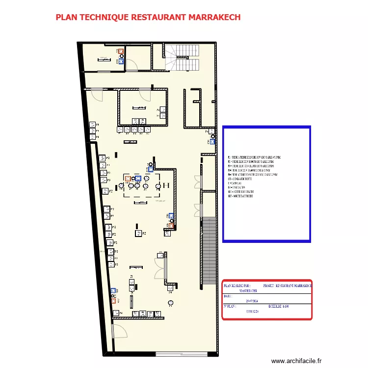 PLAN TECHNIQUE RESTAURANT MARRAKECH. Plan de PLAN TECHNIQUE RESTAURANT MARRAKECH. Plan de