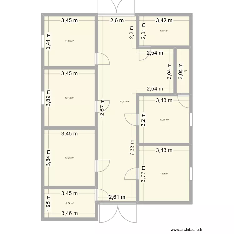 Mbalamsome Bat 2 Logement Fond Gauche. Plan de 9  et 119 m²