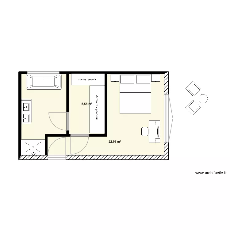 PLAN SUITE PARENTALE 3. Plan de 2 et 29 m² PLAN SUITE PARENTALE 3. Plan de 2 et 29 m²