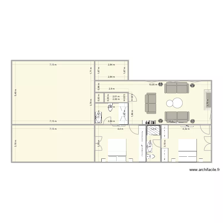 BOURGEAUVILLE BP. Plan de 10  et 135 m²