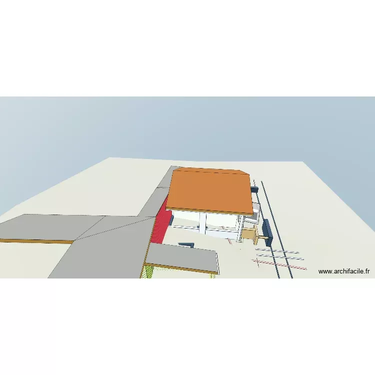 14 10 2025 ESSAIS 2   TOITURE  Plan de masse. Plan de 1 Pièce et 4 m²