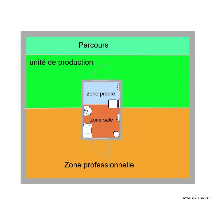 sas sanitaire. Plan de 