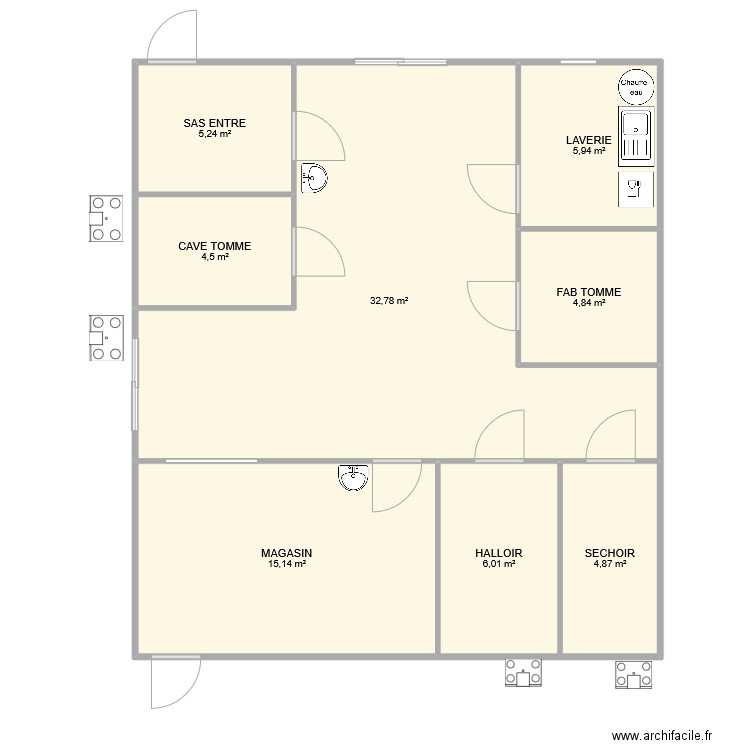 FROM DOMP2. Plan de 8 pièces et 79 m2