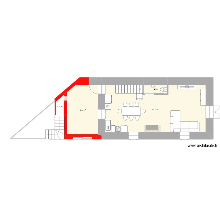 MAISON 2. Plan de 4 pièces et 58 m2
