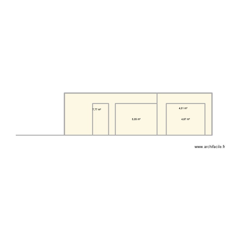 facade garage. Plan de 5 pièces et 23 m2