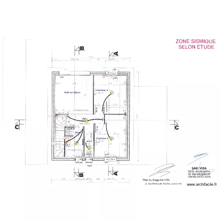 Plan Elec R+1 EVORA - SAUZEDE. Plan de 