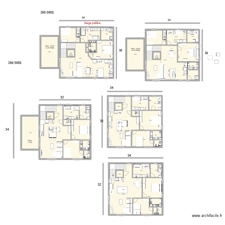 future maison 32x34. Plan de 51 pièces et 693 m2