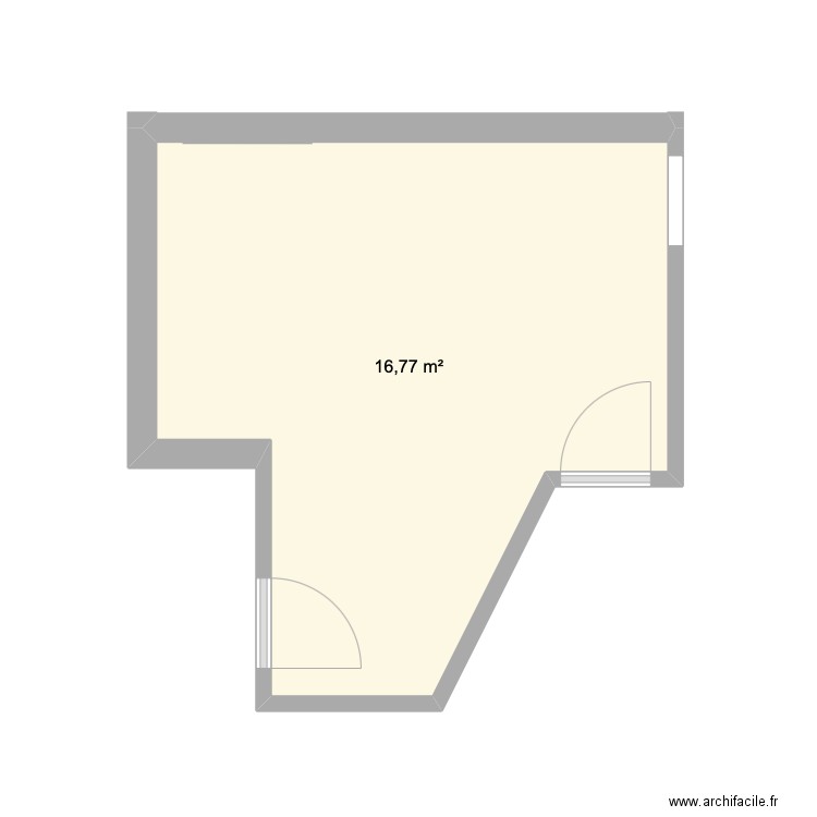 cuisine Vaudoyer. Plan de 1 pièce et 17 m2