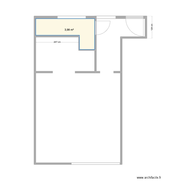 Guillemette Pornichet. Plan de 1 pièce et 4 m2