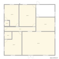 plan de 3 chambrvec salle à manger et cuisine
