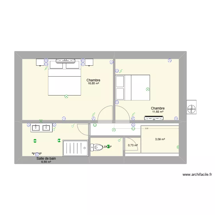 Antoine Ricottier. Plan de 12 pièces et 136 m²