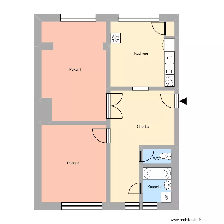 Sokolská třída 2312, byt 1. Plan de 13 et 193 m² Sokolská třída 2312, byt 1. Plan de 13 et 193 m²
