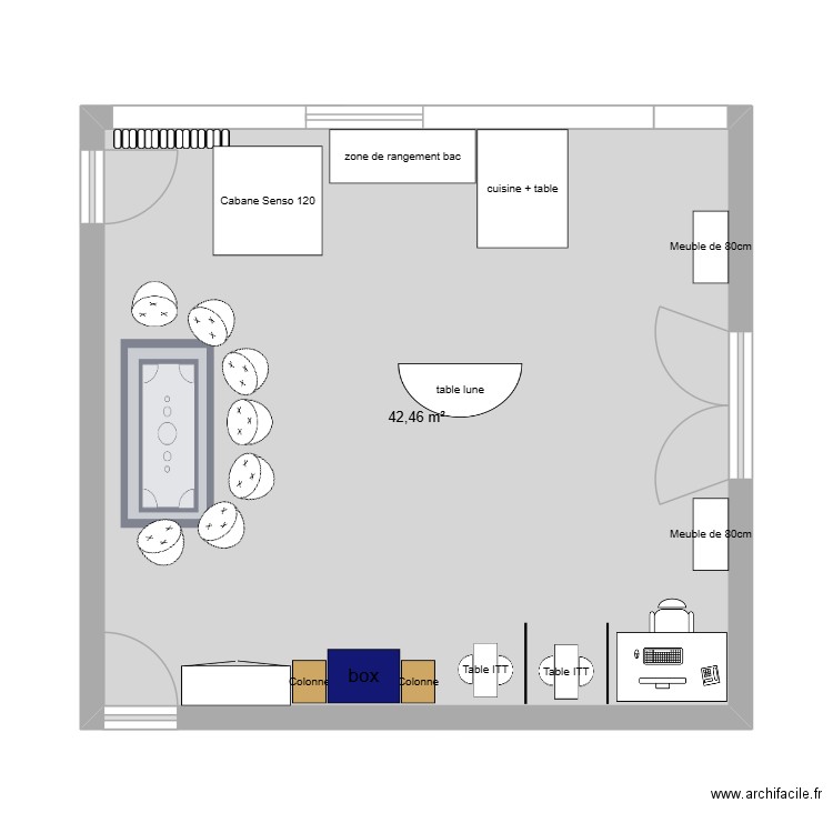 Classe rameau. Plan de 1 pièce et 42 m2