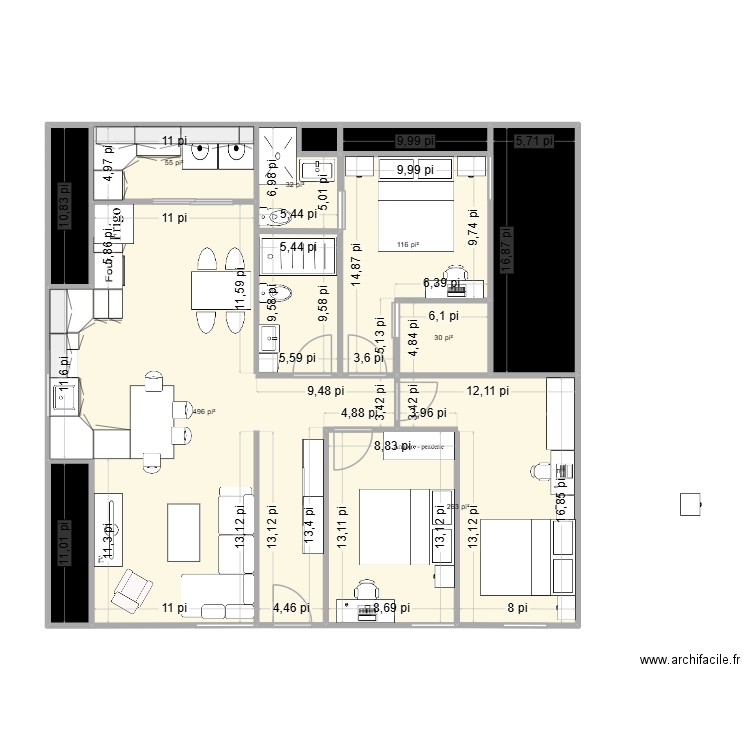 615-version2026 B. Plan de 11 pièces et 109 m2