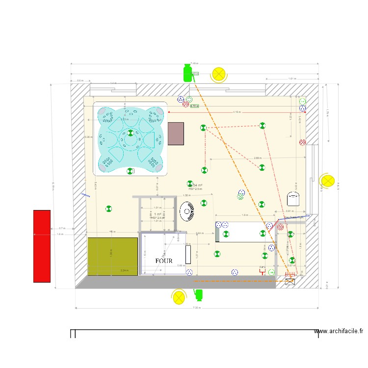wistub1207v2electricite. Plan de 2 pièces et 37 m2
