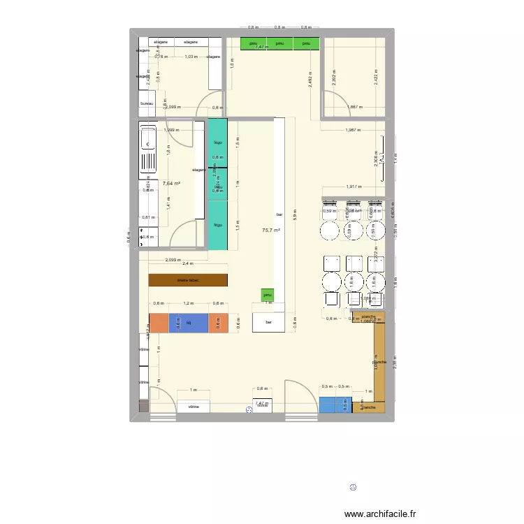 tabac argenteil. Plan de 2 pièces et 83 m²
