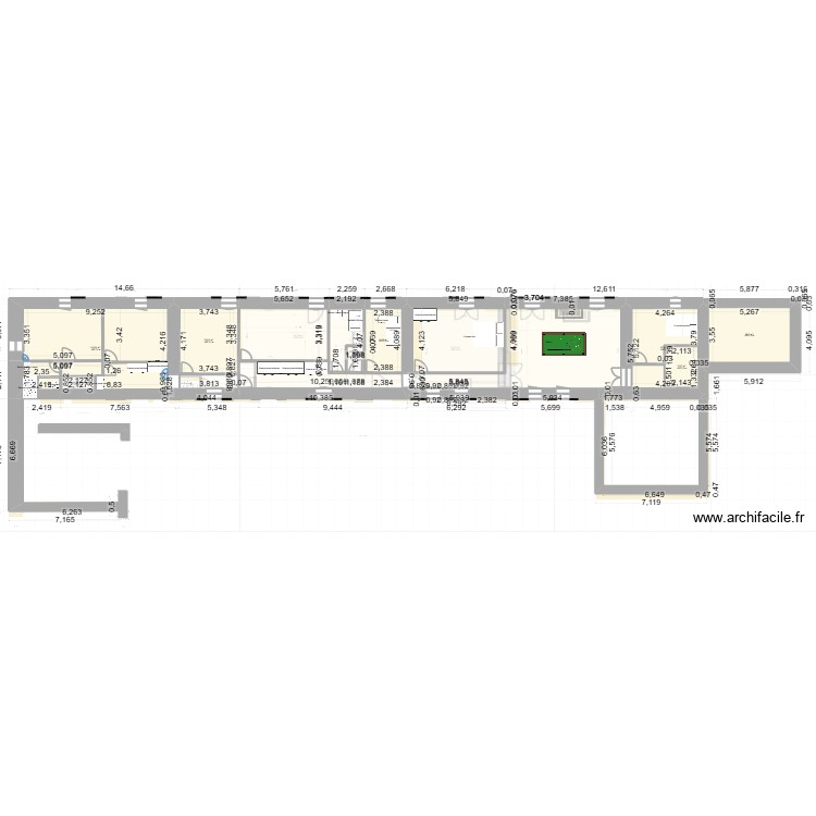 26_01_06 Plan RdC,1er &eacute;tage, 5 fen&ecirc;tres Est et 2 fen&ecirc;tres Ouest Billard sur salon. Plan de 0 pièce et 0 m2