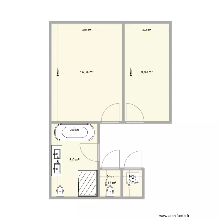 VF1. Plan de 5  et 33 m²