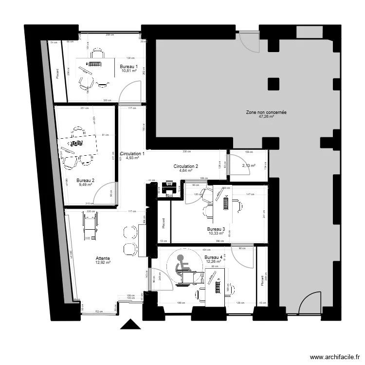 Gaillac. Plan de 30  et 141 m²