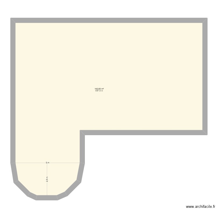 PLAN RDC MAISON. Plan de 1 pièce et 143 m2