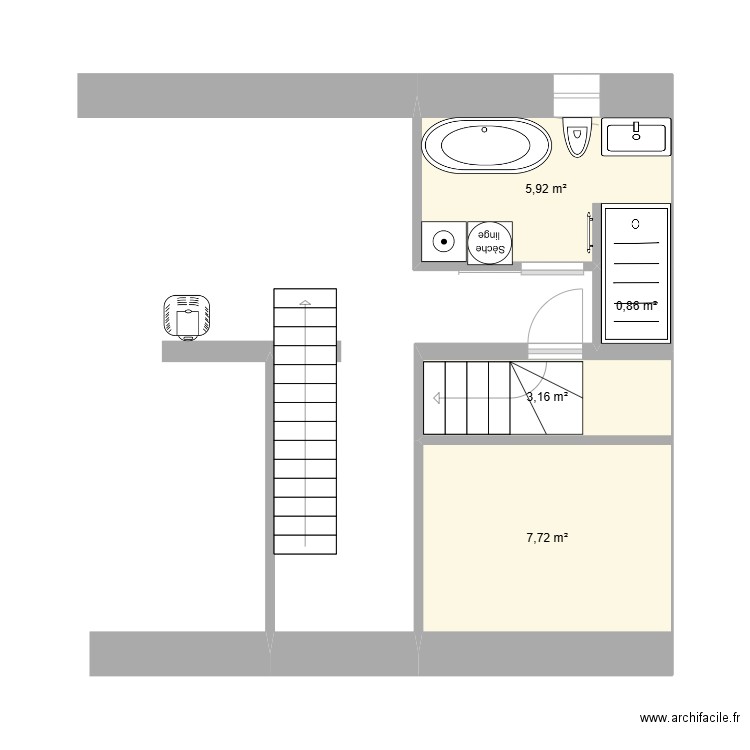 Test A. Plan de 4 pièces et 18 m2