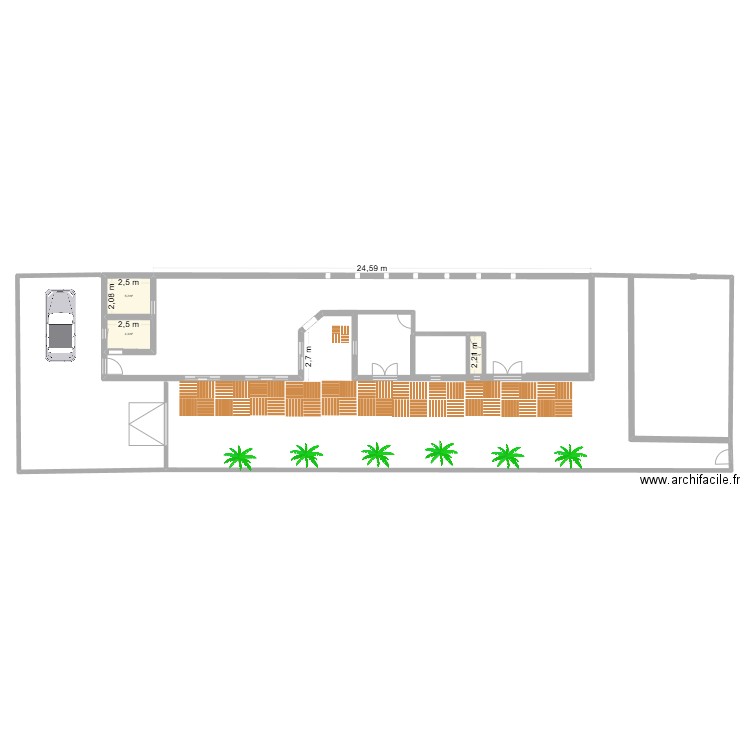 V2 MAISON. Plan de 3 pièces et 11 m2