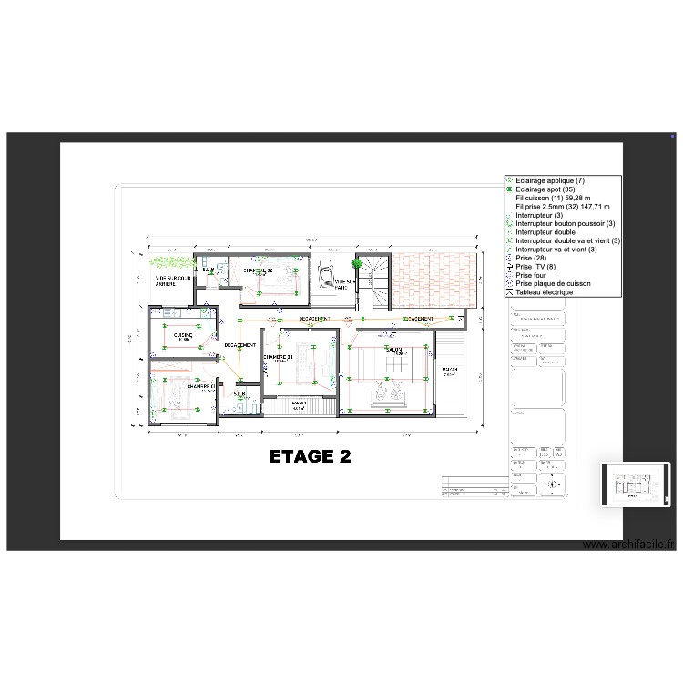 plan bled etage 2. Plan de 0 pièce et 0 m2