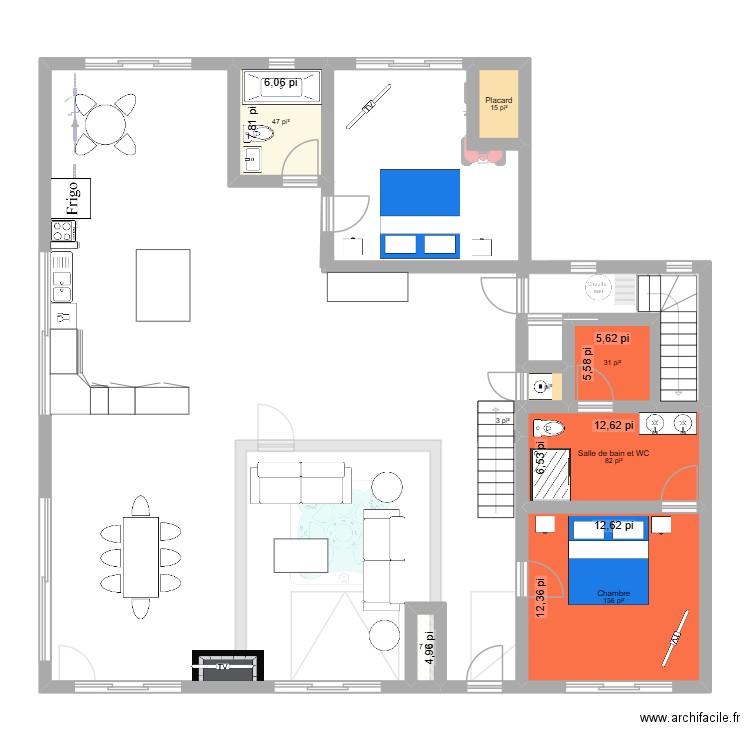 chalet 5. Plan de 13 pièces et 194 m2