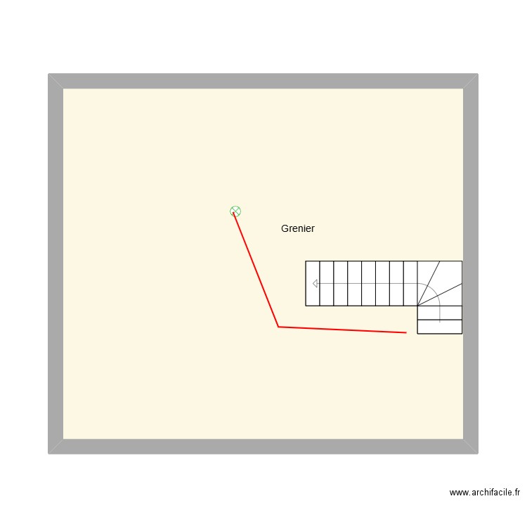 chemin de Beloeil 30 grenier. Plan de 1 pièce et 45 m2
