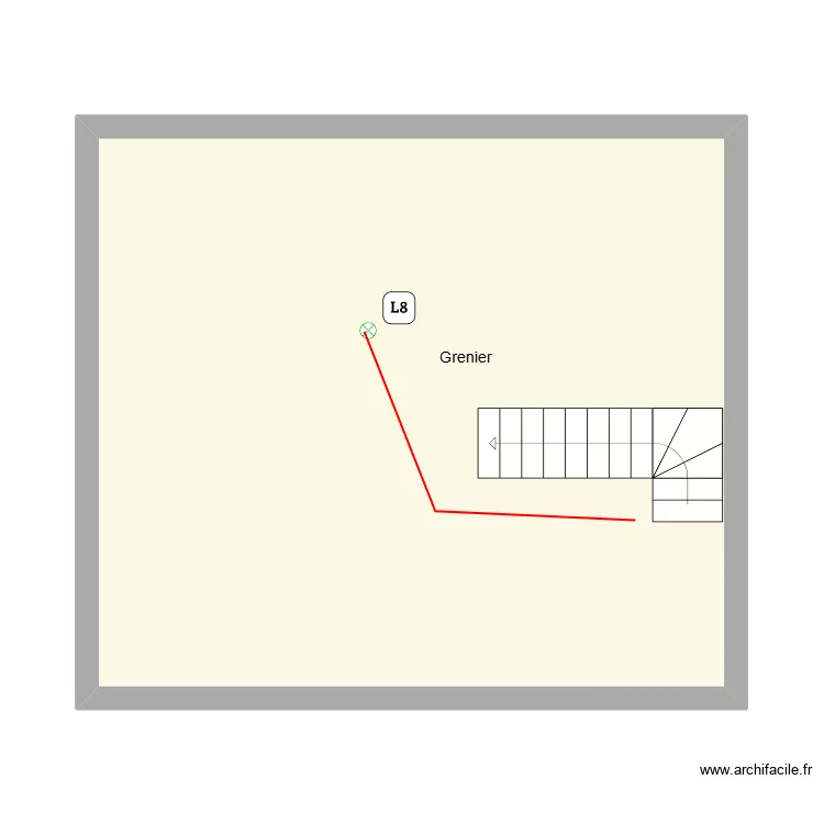 chemin de Beloeil 30 grenier. Plan de 1  et 45 m²