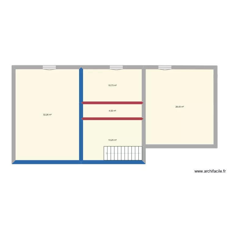 PAUL BERT R+2 PRO 2. Plan de 5  et 89 m²
