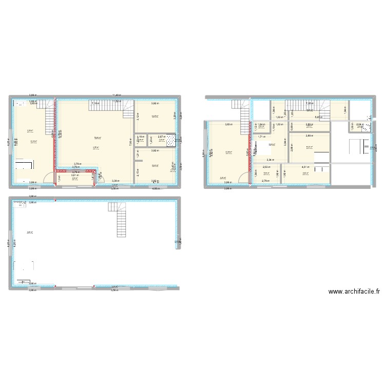 annexe. Plan de 26 pièces et 198 m2