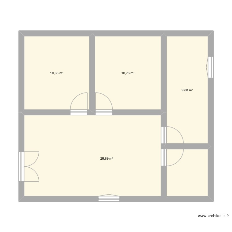 Institut. Plan de 4 pièces et 60 m2