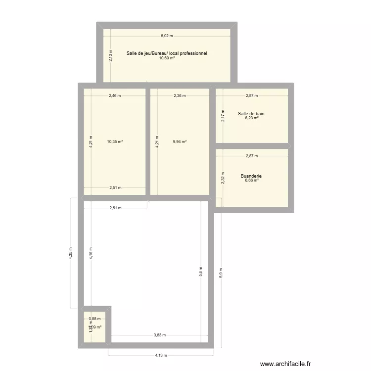 Chato renovation 2. Plan de 6 et 45 m² Chato renovation 2. Plan de 6 et 45 m²
