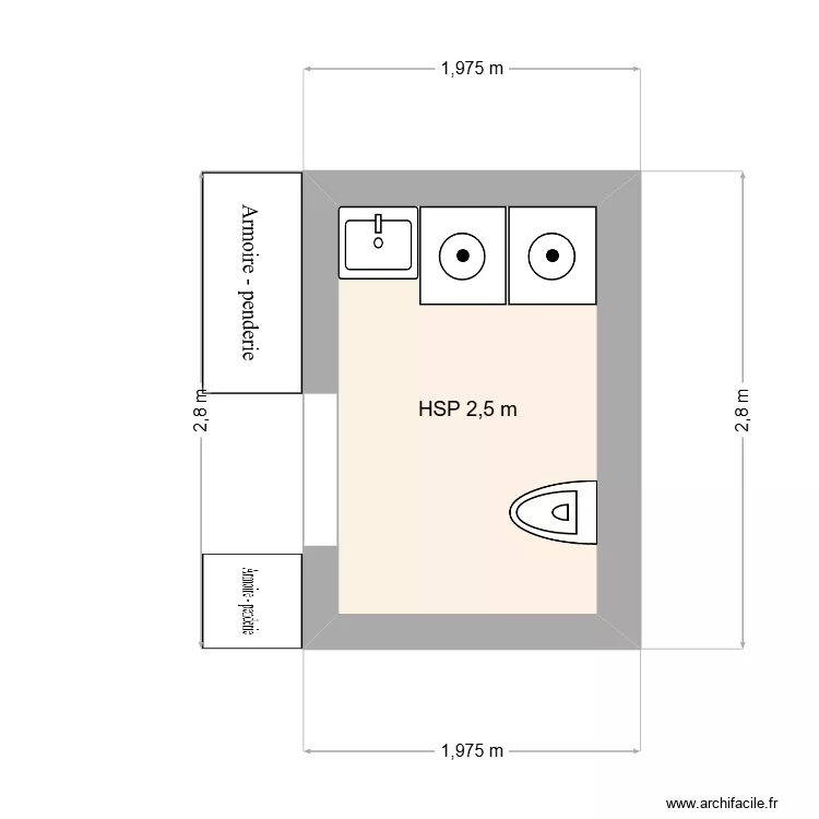 ENTREE ATHIS. Plan de 1 pièce et 4 m²