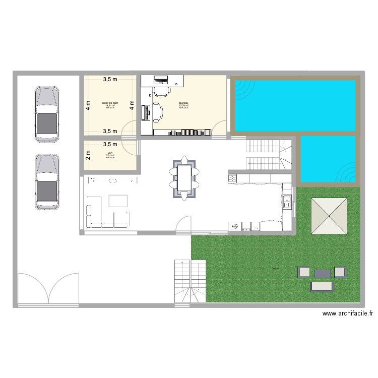 dream home. Plan de 3 pièces et 44 m2