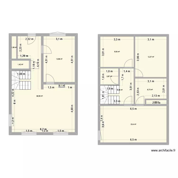 Jouy. Plan de 12  et 120 m²