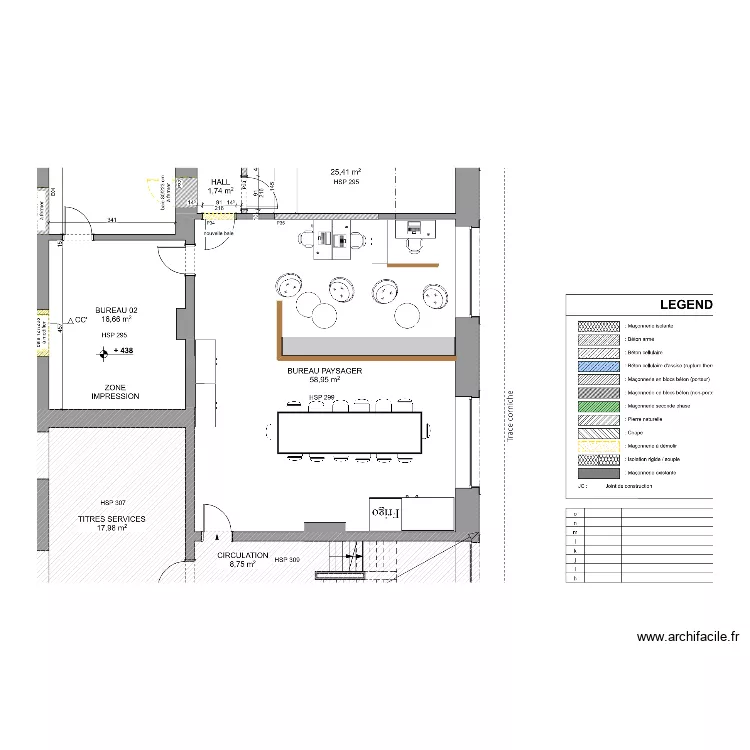R&eacute;fectoire. Plan de 