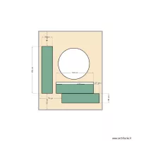 Plan meubles salle de bain meuble 150 cm &agrave; gauche