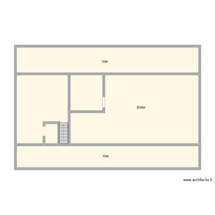 Bellgem - Rollegemsestraat 11 - Bovenverdieping. Plan de 5 pièces et 87 m2